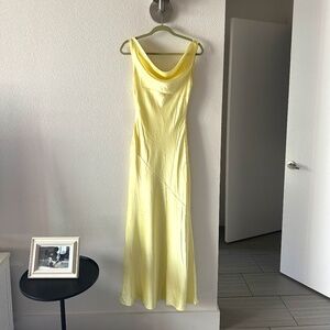 COPY - Peppermayo Be Mine Satin Maxi Dress, US size 2, Canary Yellow